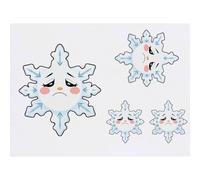 Azeeda 4 x 'Sad Snowflake' Temporary Tattoos - Water Resistant, Skin-Safe, Non-Toxic Transfers, Mixed Sizes (TO00104246)