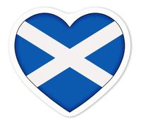 Azeeda 4 x 'Scotland Flag Love Heart' Stickers - White, 5cm (DW00084392)