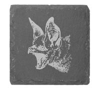 Azeeda 4 x 'Screaming Vampire Bat' 10cm Square Slate Coasters (CR00232058)