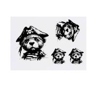 Azeeda 4 x 'Scruffy Pirate Teddy' Temporary Tattoos - Water Resistant, Skin-Safe, Non-Toxic Transfers, Mixed Sizes (TO00092074)
