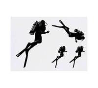 Azeeda 4 x 'Scuba Diver' Temporary Tattoos - Water Resistant, Skin-Safe, Non-Toxic Transfers, Mixed Sizes (TO00006777)