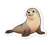 Azeeda 4 x 'Sea Lion Pup' White Premium Vinyl Decal Stickers - Waterproof, Durable & Easy to Apply - for Car Bumpers, Windows, Bins & More - Small (50mm) (DW00189808)