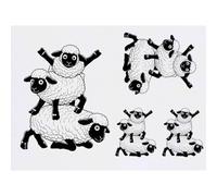 Azeeda 4 x 'Silly Sheep Antics' Temporary Tattoos - Water Resistant, Skin-Safe, Non-Toxic Transfers, Mixed Sizes (TO00100984)