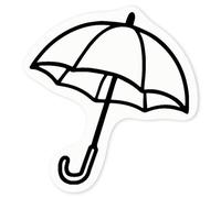 Azeeda 4 x 'Simple Open Umbrella' Clear Premium Vinyl Decal Stickers - Waterproof, Durable & Easy to Apply - for Car Bumpers, Windows, Bins & More - Small (50mm) (DC00148848)