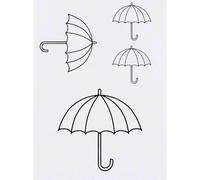 Azeeda 4 x 'Simple Umbrella' Temporary Tattoos - Water Resistant, Skin-Safe, Non-Toxic Transfers, Mixed Sizes (TO00073582)