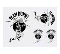 Azeeda 4 x 'Slam Dunk' Temporary Tattoos - Water Resistant, Skin-Safe, Non-Toxic Transfers, Mixed Sizes (TO00100382)