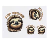Azeeda 4 x 'Sloth Keep Smiling' Temporary Tattoos (TO00096180)