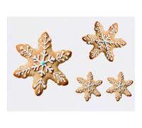 Azeeda 4 x 'Snowflake Cookie' Temporary Tattoos - Water Resistant, Skin-Safe, Non-Toxic Transfers, Mixed Sizes (TO00101628)
