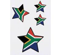 Azeeda 4 x 'South Africa Star' Temporary Tattoos - Water Resistant, Skin-Safe, Non-Toxic Transfers, Mixed Sizes (TO00064794)
