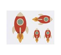 Azeeda 4 x 'Space Rocket ' Temporary Tattoos - Water Resistant, Skin-Safe, Non-Toxic Transfers, Mixed Sizes (TO00091164)