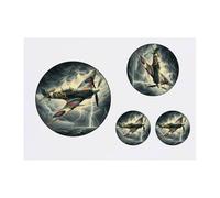 Azeeda 4 x 'Spitfire Flying Through Thunderstorm' Temporary Tattoos - Water Resistant, Skin-Safe, Non-Toxic Transfers, Mixed Sizes (TO00094190)