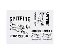 Azeeda 4 x 'Spitfire Ready For Flight' Temporary Tattoos - Water Resistant, Skin-Safe, Non-Toxic Transfers, Mixed Sizes (TO00089676)