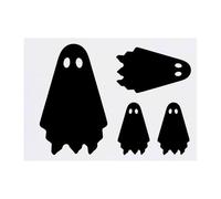 Azeeda 4 x 'Spooky Sheet Ghost' Temporary Tattoos - Water Resistant, Skin-Safe, Non-Toxic Transfers, Mixed Sizes (TO00092770)
