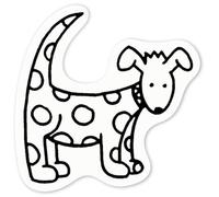 Azeeda 4 x 'Spotty Dog' Stickers - White, 5cm (DW00004121)
