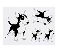 Azeeda 4 x 'Standing Bull Terrier Dog' Temporary Tattoos - Water Resistant, Skin-Safe, Non-Toxic Transfers, Mixed Sizes (TO00084894)