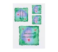 Azeeda 4 x 'Start Each Day With A Grateful Heart' Temporary Tattoos - Water Resistant, Skin-Safe, Non-Toxic Transfers, Mixed Sizes (TO00093128)