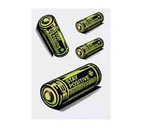 Azeeda 4 x 'Stay Positive' Temporary Tattoos - Water Resistant, Skin-Safe, Non-Toxic Transfers, Mixed Sizes (TO00096188)