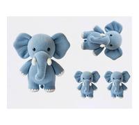 Azeeda 4 x 'Stitched Style Elephant' Temporary Tattoos - Water Resistant, Skin-Safe, Non-Toxic Transfers, Mixed Sizes (TO00101166)
