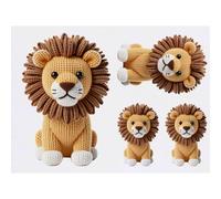 Azeeda 4 x 'Stitched Style Lion' Temporary Tattoos - Water Resistant, Skin-Safe, Non-Toxic Transfers, Mixed Sizes (TO00101174)