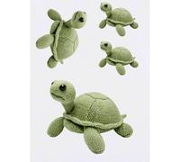 Azeeda 4 x 'Stitched Style Turtle' Temporary Tattoos - Water Resistant, Skin-Safe, Non-Toxic Transfers, Mixed Sizes (TO00101200)