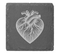 Azeeda 4 x 'Stylised Human Heart' 10cm Square Slate Coasters (CR00233050)
