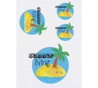 Azeeda 4 x 'Summer Living' Temporary Tattoos - Water Resistant, Skin-Safe, Non-Toxic Transfers, Mixed Sizes (TO00102172)
