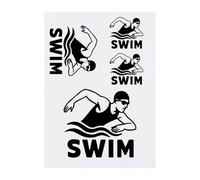 Azeeda 4 x 'Swimmer in Water Design' Temporary Tattoos - Water Resistant, Skin-Safe, Non-Toxic Transfers, Mixed Sizes (TO00088724)