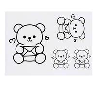 Azeeda 4 x 'Teddy Bear Holding Love Letter' Temporary Tattoos - Water Resistant, Skin-Safe, Non-Toxic Transfers, Mixed Sizes (TO00098588)