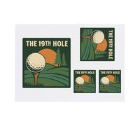Azeeda 4 x 'The 19th Hole Golf' Temporary Tattoos - Water Resistant, Skin-Safe, Non-Toxic Transfers, Mixed Sizes (TO00088266)