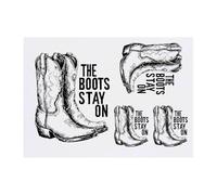Azeeda 4 x 'The Boots Stay On with Cowboy Boots' Temporary Tattoos - Water Resistant, Skin-Safe, Non-Toxic Transfers, Mixed Sizes (TO00089458)