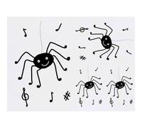 Azeeda 4 x 'The Melodious Spider' Temporary Tattoos - Water Resistant, Skin-Safe, Non-Toxic Transfers, Mixed Sizes (TO00104334)
