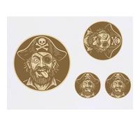 Azeeda 4 x 'Thirsty Pirate' Temporary Tattoos (TO00105198)