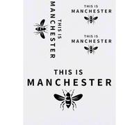 Azeeda 4 x 'This Is Manchester Bee' Temporary Tattoos - Water Resistant, Skin-Safe, Non-Toxic Transfers, Mixed Sizes (TO00106132)