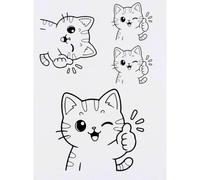 Azeeda 4 x 'Thumbs Up Cat' Temporary Tattoos (TO00106720)