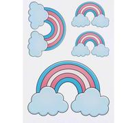 Azeeda 4 x 'Trans Pride Rainbow' Temporary Tattoos - Water Resistant, Skin-Safe, Non-Toxic Transfers, Mixed Sizes (TO00062416)