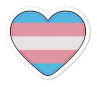 Azeeda 4 x 'Transgender Flag Heart' Stickers - White, 5cm (DW00069009)
