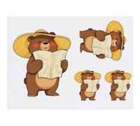 Azeeda 4 x 'Travel Bear' Temporary Tattoos - Water Resistant, Skin-Safe, Non-Toxic Transfers, Mixed Sizes (TO00101224)