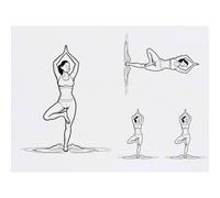 Azeeda 4 x 'Tree Yoga Pose' Temporary Tattoos (TO00099598)