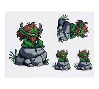 Azeeda 4 x 'Troll on Rock' Temporary Tattoos (TO00102342)