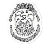 Azeeda 4 x 'Two Turtle Doves' Stickers - Clear, 5cm (DC00018337)