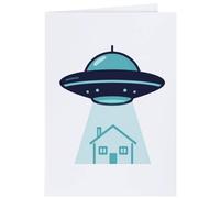 Azeeda 4 x 'UFO Beaming up a House' Gift Tags/Labels (GI00129046)