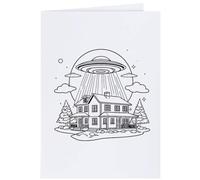 Azeeda 4 x 'UFO Beaming up a House' Gift Tags/Labels (GI00129049)