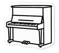 Azeeda 4 x 'Upright Piano' White Premium Vinyl Decal Stickers - Waterproof, Durable & Easy to Apply - for Car Bumpers, Windows, Bins & More - Small (50mm) (DW00192972)