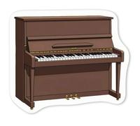 Azeeda 4 x 'Upright Piano' White Premium Vinyl Decal Stickers - Waterproof, Durable & Easy to Apply - for Car Bumpers, Windows, Bins & More - Small (50mm) (DW00192967)
