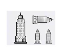 Azeeda 4 x 'Urban Skyscraper' Temporary Tattoos - Water Resistant, Skin-Safe, Non-Toxic Transfers, Mixed Sizes (TO00096882)