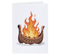 Azeeda 4 x 'Viking Funeral Pyre Ship' Gift Tags/Labels (GI00131881)
