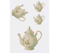 Azeeda 4 x 'Vintage Floral Teapot' Temporary Tattoos (TO00106134)