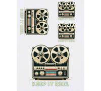 Azeeda 4 x 'Vintage Tape Recorder' Temporary Tattoos (TO00105262)