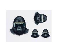 Azeeda 4 x 'Virtual Reality Gorilla' Temporary Tattoos - Water Resistant, Skin-Safe, Non-Toxic Transfers, Mixed Sizes (TO00095304)
