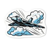 Azeeda 4 x 'Vulcan Bomber Flight' White Premium Vinyl Decal Stickers - Waterproof, Durable & Easy to Apply - for Car Bumpers, Windows, Bins & More - Small (50mm) (DW00184173)
